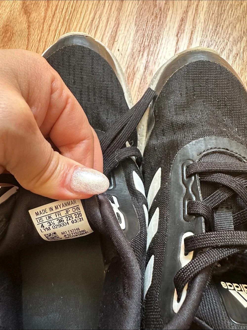 adidas Kids Black and White Bounce Sneakers